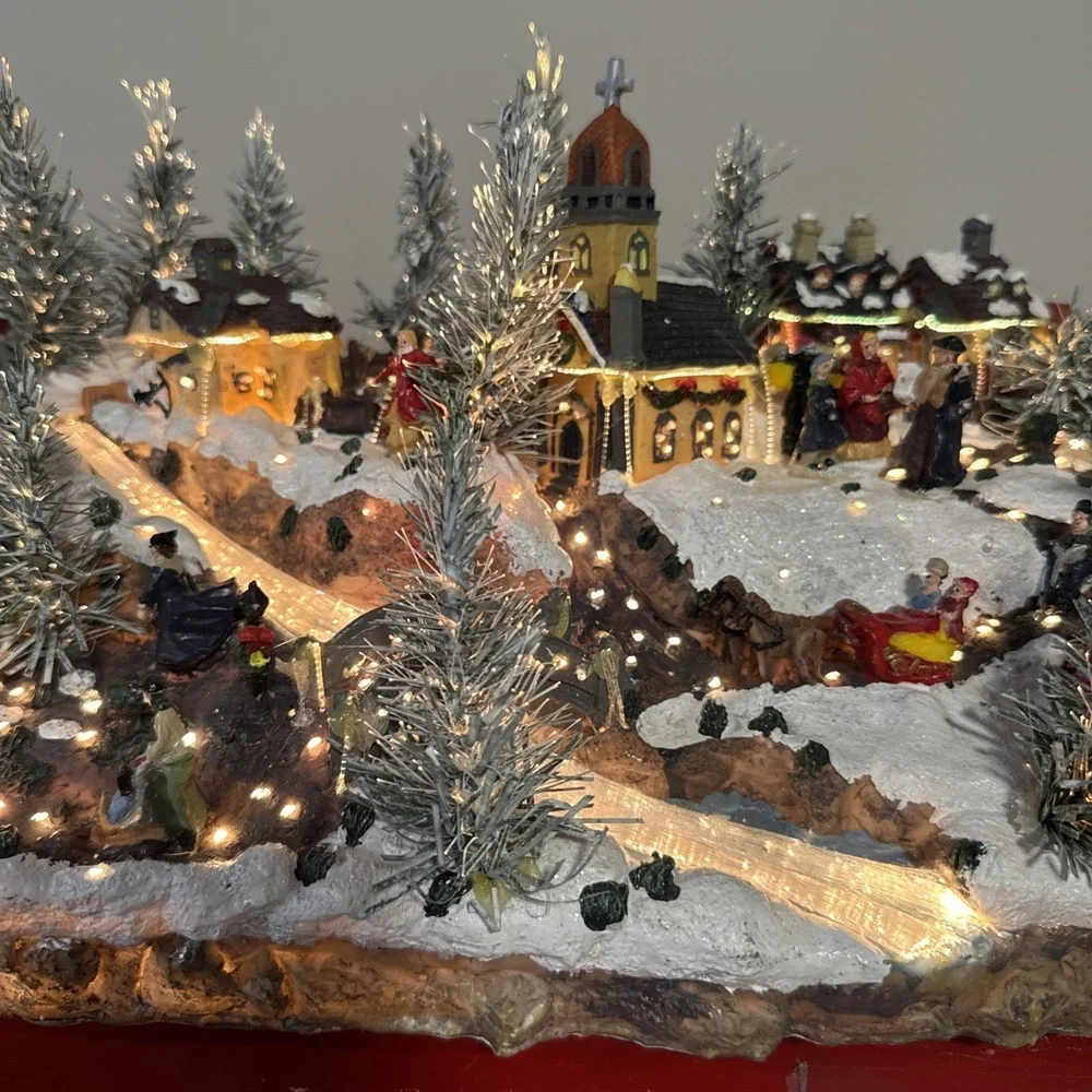 Puleo Fiber Optic Color Changing Christmas Village Lighted Decor 030018 With Box